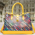 100% genuine women leather large tote ch printed messenger bag b
