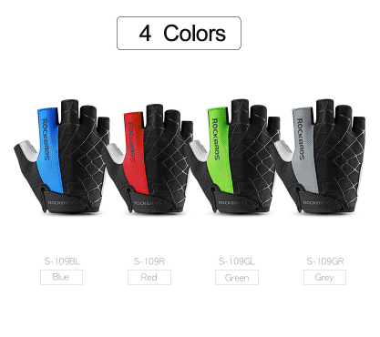 rockbros unisex cycling anti-slip anti-sweat half finger gloves