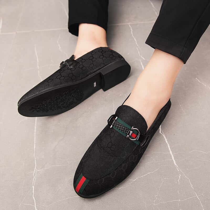 men's brand loafers leather breathable casual men's suede shoes