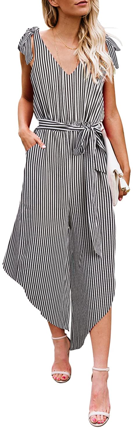 belongsci women sleeveless shoulder bandage waistband sexy v-neck