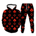 men's and women's 3d printed hoodie suits fashion street jogging sports suit