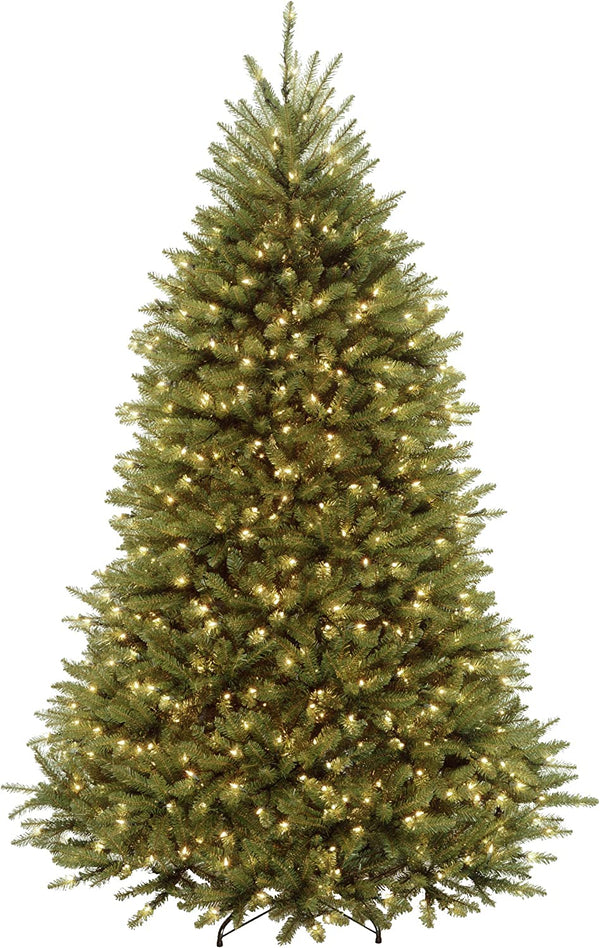 National Dunhill Fir Christmas Tree with up to 1200 Clear Lights, Hinged, Stand included.