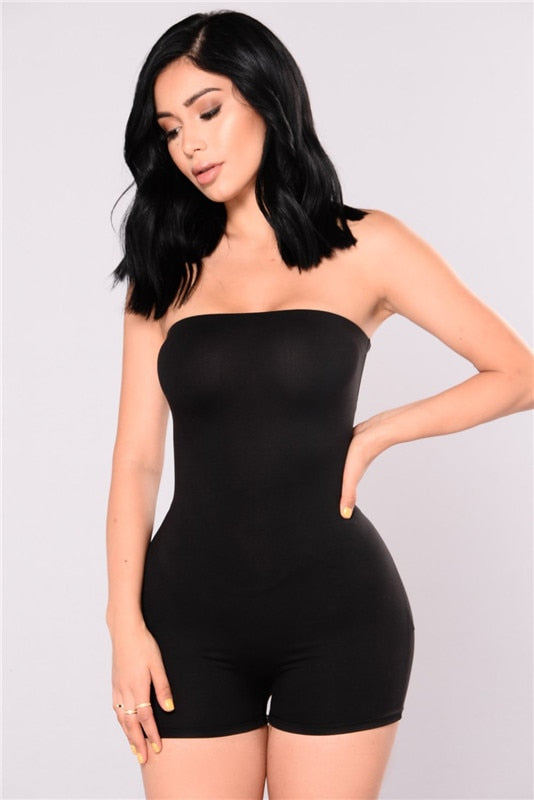 new women tube top jumpsuit short romper playsuit leotard sleeveless