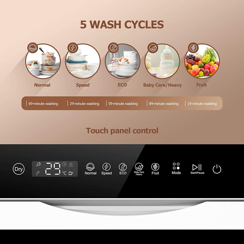 countertop dishwasher with 1.3-gallon built-in water tank