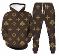 men's and women's 3d printed hoodie suits fashion street jogging sports suit