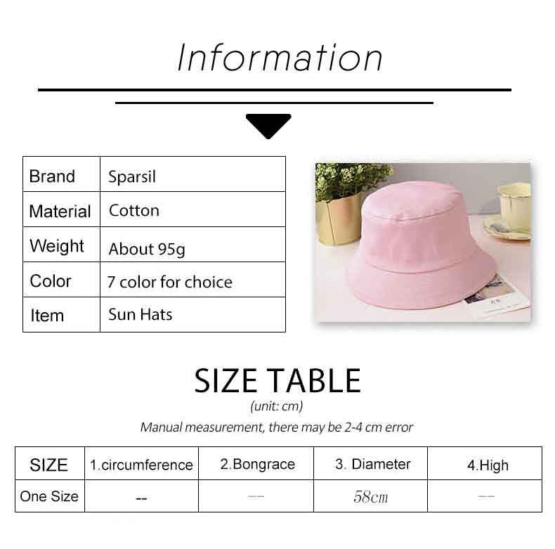 sparsil unisex summer foldable bucket hat women outdoor