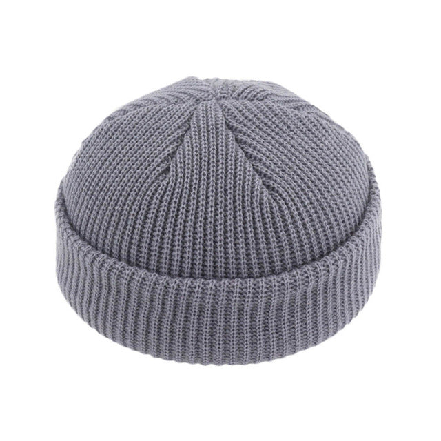 unisex beanies casual short thread hip hop hat adult light gray / free