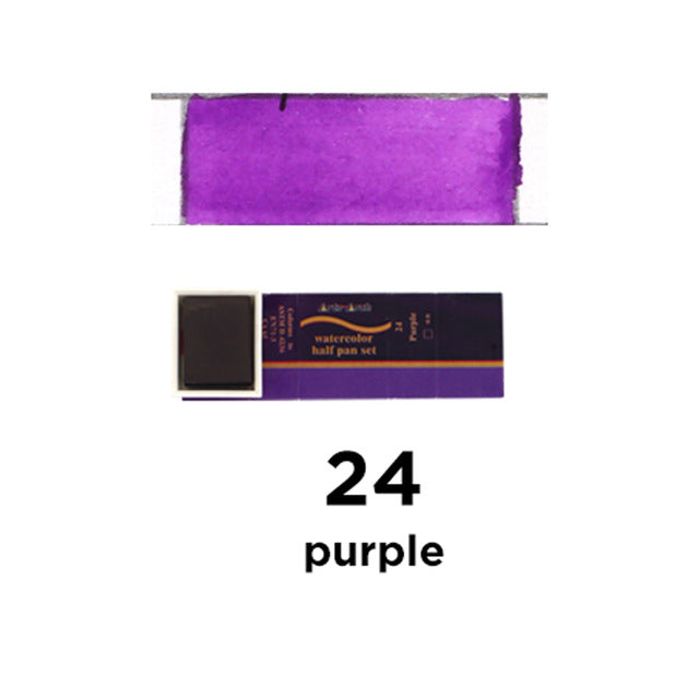 seamiart 24colors single peice solid watercolor pan pigment half pan watercolor paint for artist drawing art supplies purple-24