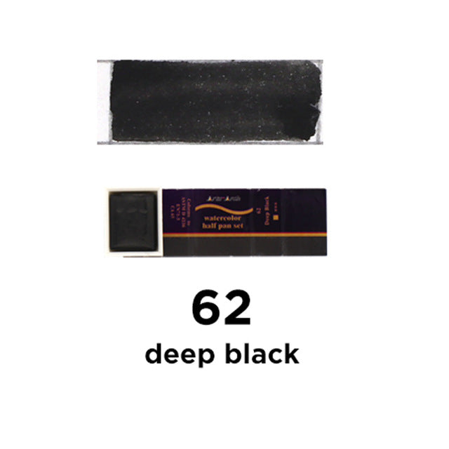 seamiart 24colors single peice solid watercolor pan pigment half pan watercolor paint for artist drawing art supplies deep black-62