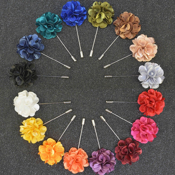 handmade men's brooches floral lapel pin for men suit long neddle