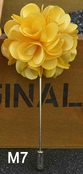 handmade men's brooches floral lapel pin for men suit long neddle m7