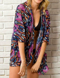 summer women chiffon floral kimono beach cardigan sheer cover up