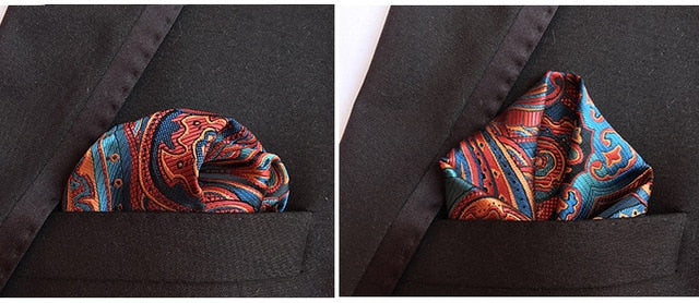 luxury 25*25cm men's vintage floral paisley silk handkerchief pocket square fashion men hanky for wedding party chest towel f150