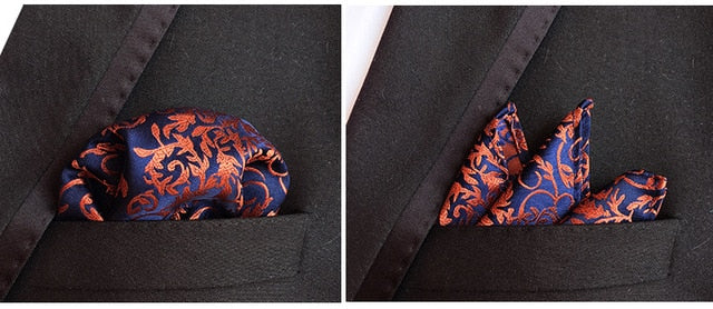 luxury 25*25cm men's vintage floral paisley silk handkerchief pocket square fashion men hanky for wedding party chest towel f153