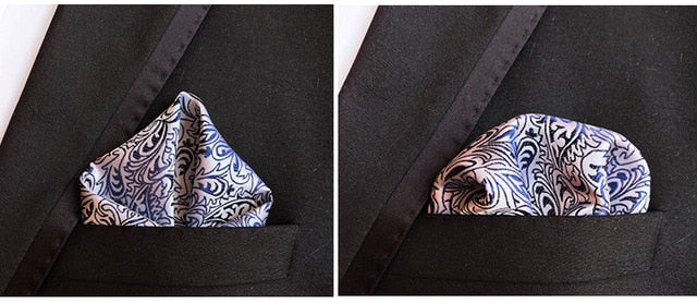 luxury 25*25cm men's vintage floral paisley silk handkerchief pocket square fashion men hanky for wedding party chest towel f156