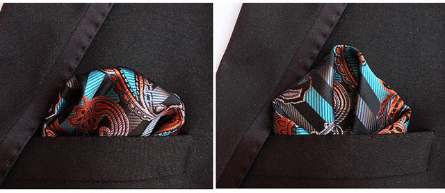 luxury 25*25cm men's vintage floral paisley silk handkerchief pocket square fashion men hanky for wedding party chest towel f157