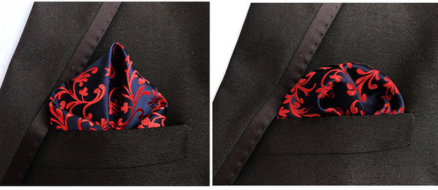 luxury 25*25cm men's vintage floral paisley silk handkerchief pocket square fashion men hanky for wedding party chest towel f165