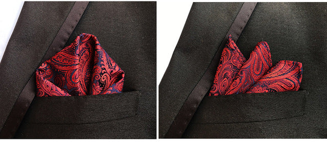 luxury 25*25cm men's vintage floral paisley silk handkerchief pocket square fashion men hanky for wedding party chest towel f167