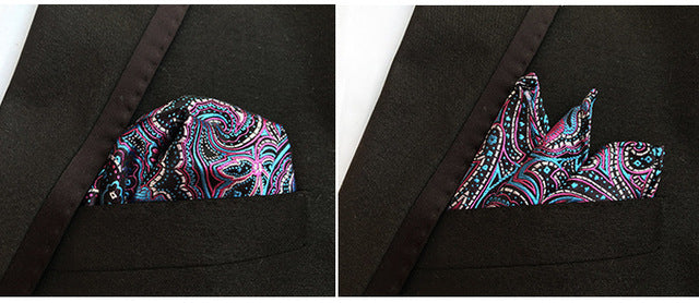 luxury 25*25cm men's vintage floral paisley silk handkerchief pocket square fashion men hanky for wedding party chest towel f169