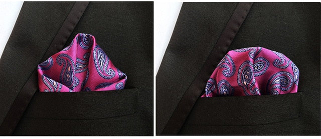 luxury 25*25cm men's vintage floral paisley silk handkerchief pocket square fashion men hanky for wedding party chest towel f175