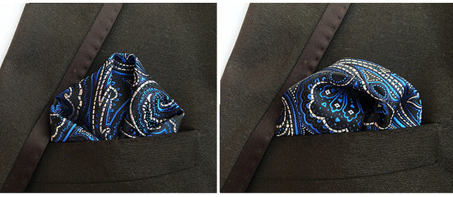 luxury 25*25cm men's vintage floral paisley silk handkerchief pocket square fashion men hanky for wedding party chest towel f176