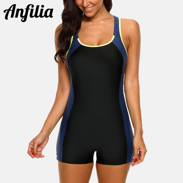 anfilia women one piece swimsuit printed sport swimwear