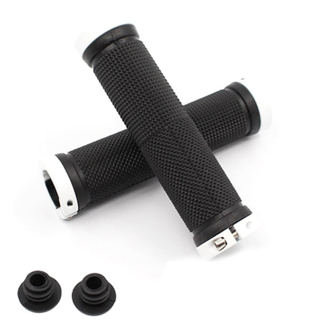 1 pair bicycle grips mountain bike lock on bicycle handlebars end grips white