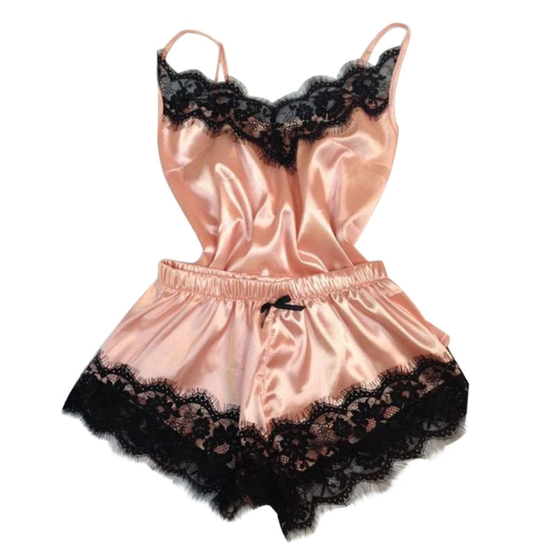 sexy lingerie women silk lace casual loose solid sleeveless dress