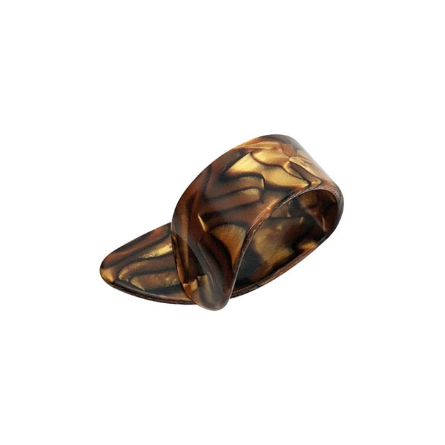 slozz thumb finger guitar pick celluloid mediator for acoustic electric dark gold
