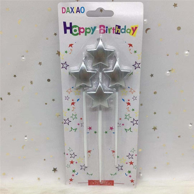 rose gold sliver red happy birthday letter cake birthday party festival supplies star-silver