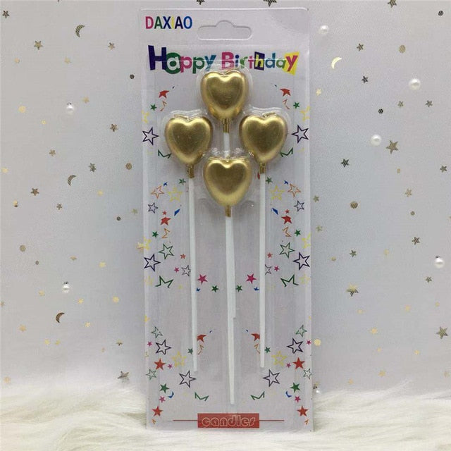 rose gold sliver red happy birthday letter cake birthday party festival supplies heart-gold