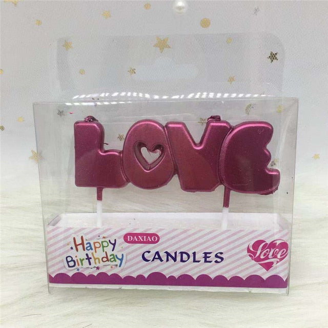 rose gold sliver red happy birthday letter cake birthday party festival supplies love-red