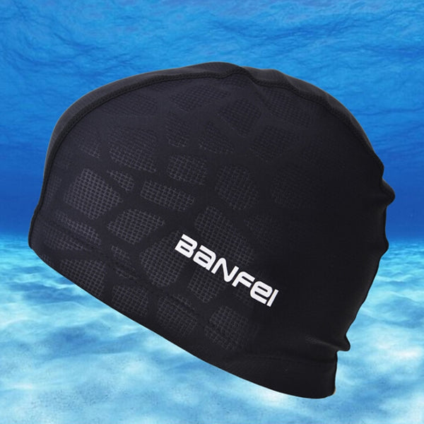 unisex cap high elasticity waterproof fabric protect ears long hair sports swim