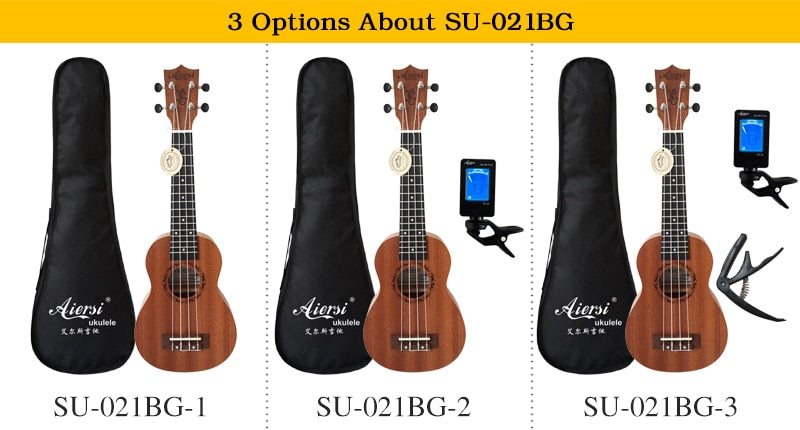 aiersi brand 21 inch ukelele mahogany soprano gecko ukulele