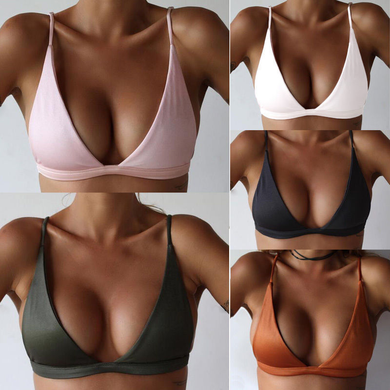 sexy women cute girl set ultrathin padded bandage bikini top swimwear