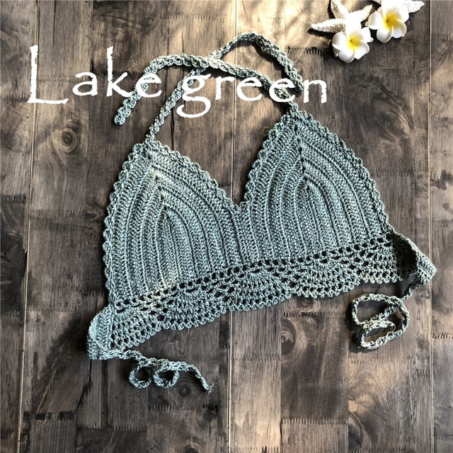 new bikini top handmade crochet women boho beach bralette