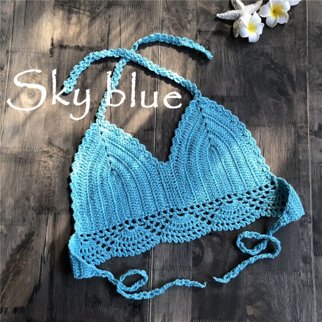 new bikini top handmade crochet women boho beach bralette