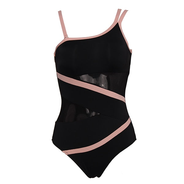 andzhelika sexy one shoulder one piece swimsuit 2020 new off shoulder mesh