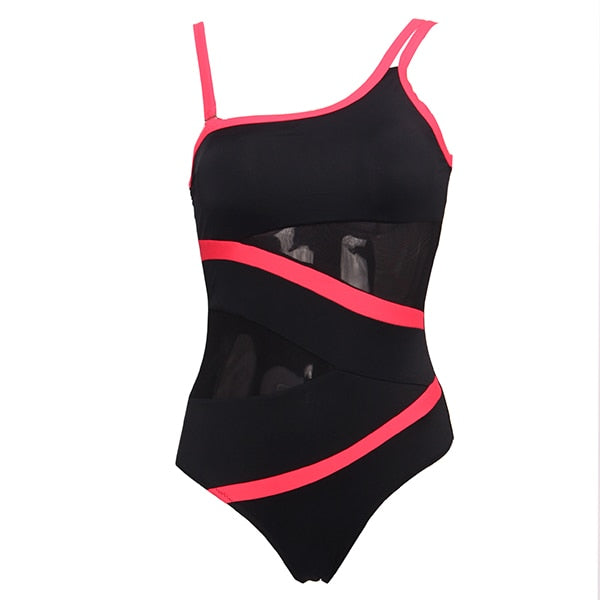 andzhelika sexy one shoulder one piece swimsuit 2020 new off shoulder mesh