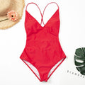 new women solid swimwear sexy bandage one piece swimsuit