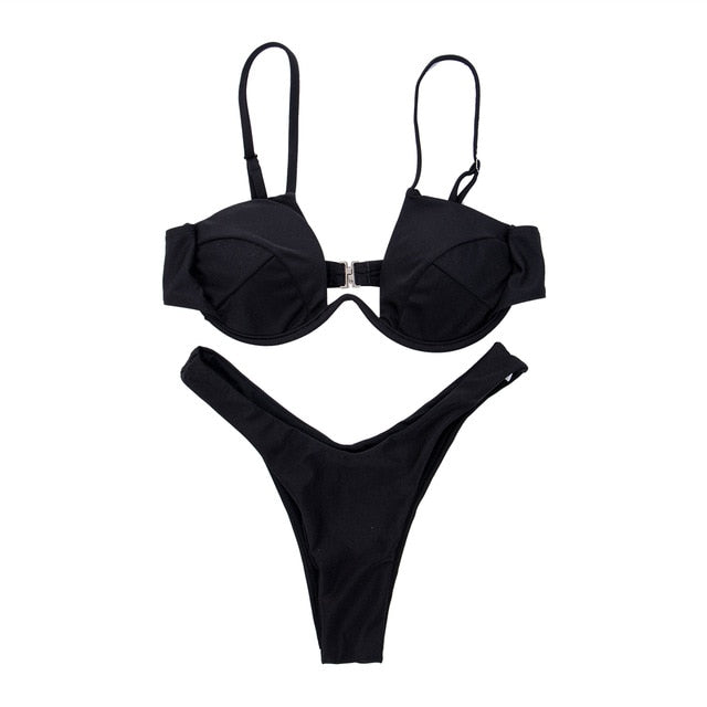 sexy push up unpadded brazilian bikini 4colors set