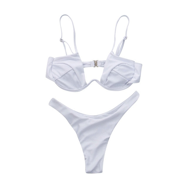 sexy push up unpadded brazilian bikini 4colors set