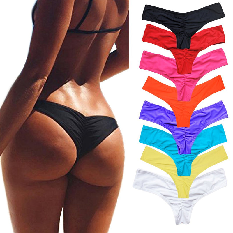 traje de baño para mujer, bragas, bikini, corbatas laterales, tanga brasileño