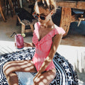 sexy striped swimsuit women push up one piece swimsuit