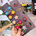 10/15 pcs/set girls cute cartoon animals fruit 5 cm hairpins flower fruit-15 pcs