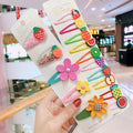 10/15 pcs/set girls cute cartoon animals fruit 5 cm hairpins flower-2-15 pcs