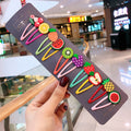 10/15 pcs/set girls cute cartoon animals fruit 5 cm hairpins fresh fruit-10 pcs