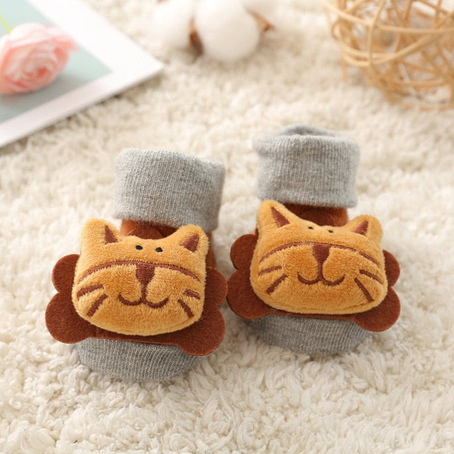 baby girl/boy socks floor non-slip cotton cartoon doll socks with bells