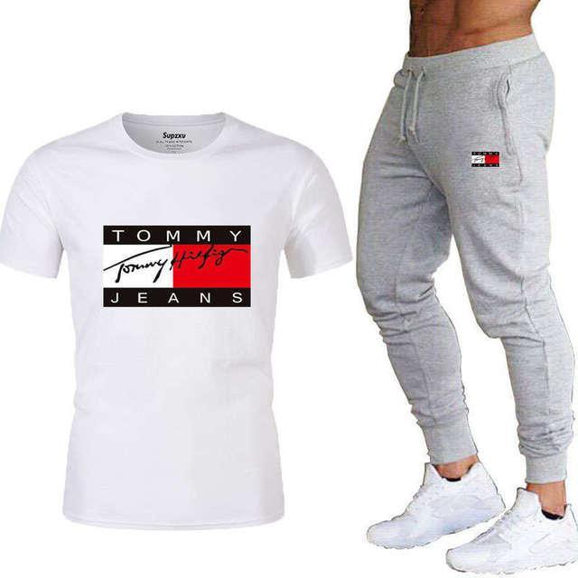 tommy hilfiger men's sport t-shirt, trousers and jogging suit.