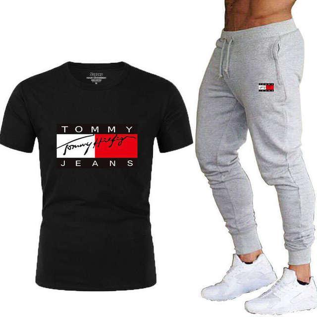 tommy hilfiger men's sport t-shirt, trousers and jogging suit.